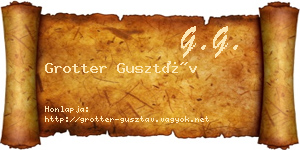 Grotter Gusztáv névjegykártya